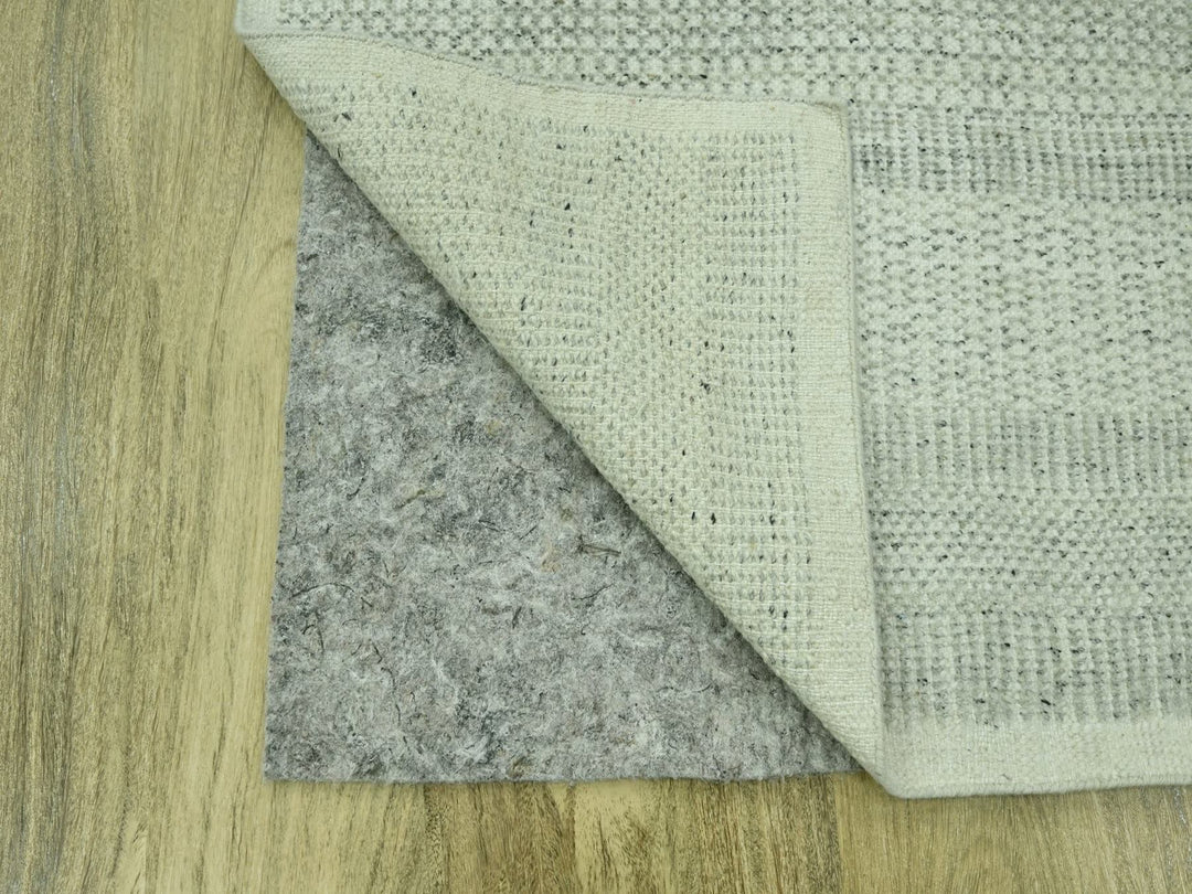 2'8" x 6'3" New Hand Knotted Grey Wool Runner Oriental Rug - MOA10276763