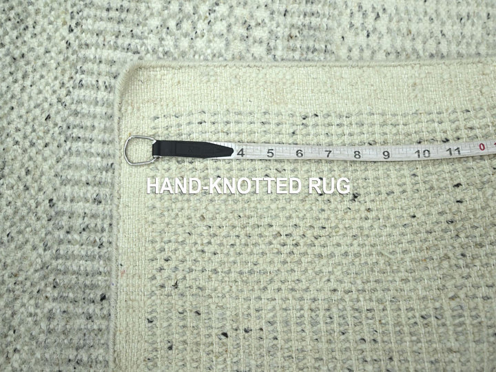 2'8" x 6'3" New Hand Knotted Grey Wool Runner Oriental Rug - MOA10276763