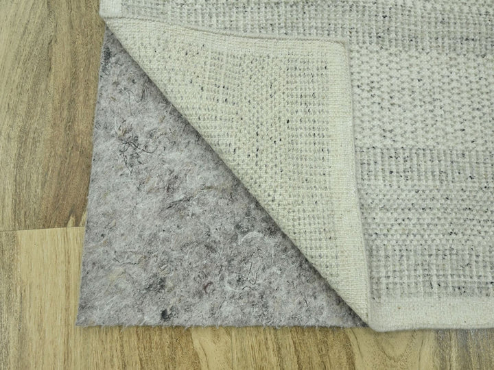 2'7" x 6'4" New Hand Knotted Grey Wool Runner Oriental Rug - MOA10276764