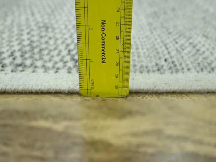 2'7" x 6'4" New Hand Knotted Grey Wool Runner Oriental Rug - MOA10276764