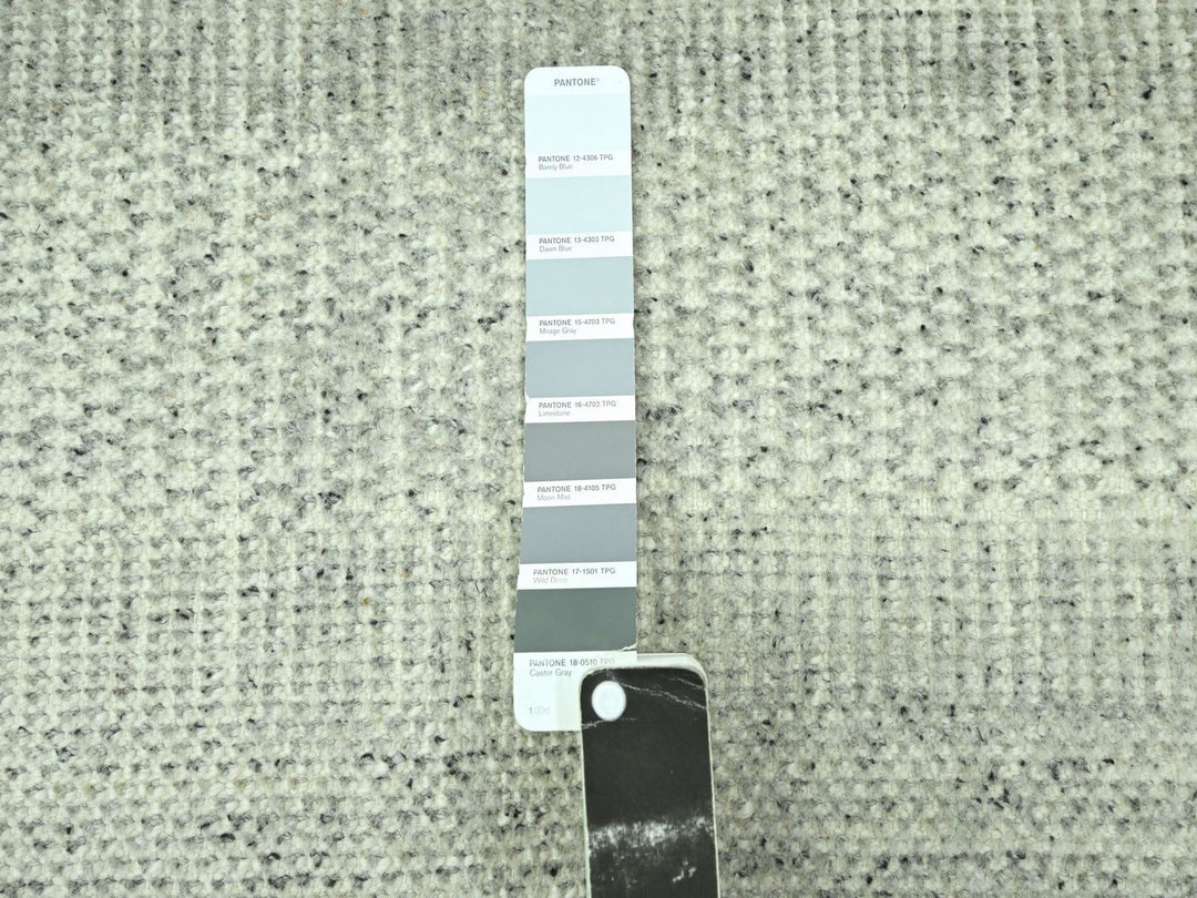2'7" x 6'3" New Hand Knotted Grey Wool Runner Oriental Rug - MOA10276765