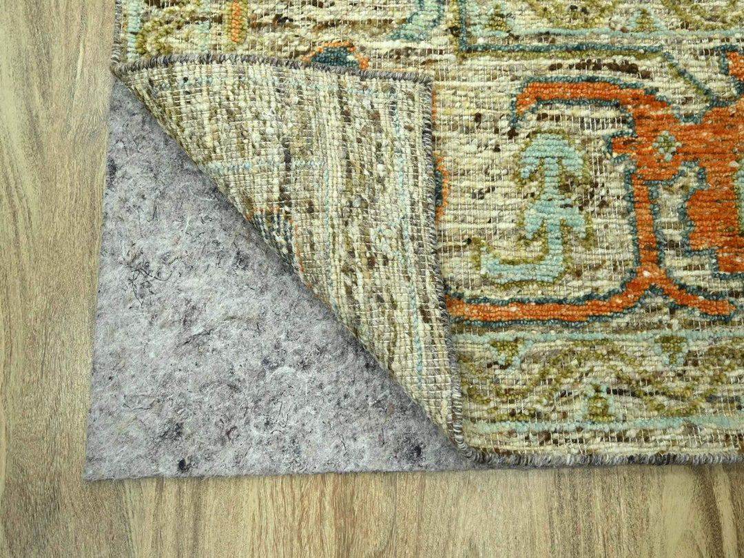12'1" x 14'10" New Hand Knotted Beige Wool Rectangle Oriental Rug - MOA10276767