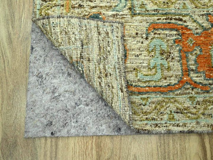 12'1" x 14'10" New Hand Knotted Beige Wool Rectangle Oriental Rug - MOA10276767