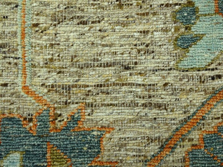 12'1" x 14'10" New Hand Knotted Beige Wool Rectangle Oriental Rug - MOA10276767