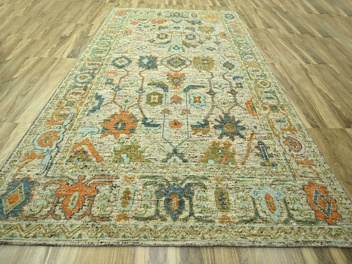 10'2" x 13'11" New Hand Knotted Beige Wool Rectangle Oriental Rug - MOA10276768
