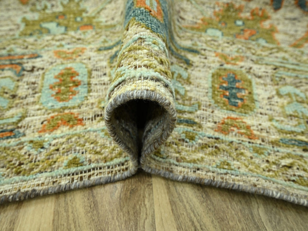10'2" x 13'11" New Hand Knotted Beige Wool Rectangle Oriental Rug - MOA10276768