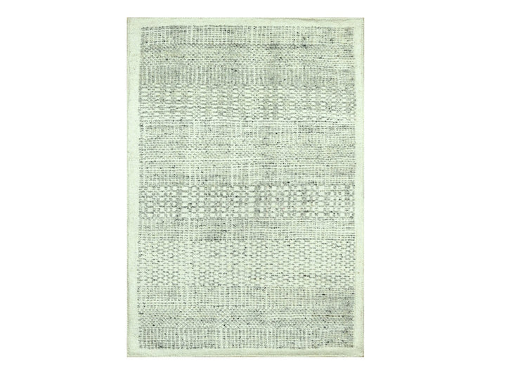 2'0" x 3'0" New Hand Knotted Grey Wool Rectangle Oriental Rug - MOA10276778