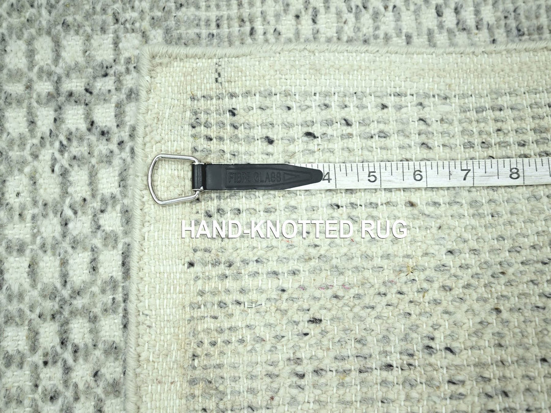 2'0" x 3'0" New Hand Knotted Grey Wool Rectangle Oriental Rug - MOA10276779