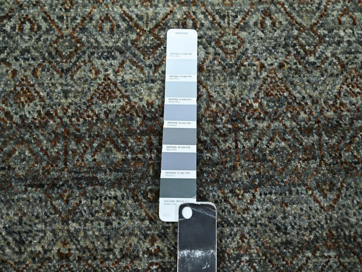 10'0" x 10'0" New Hand Knotted Grey Wool Round Oriental Rug - MOA10276788