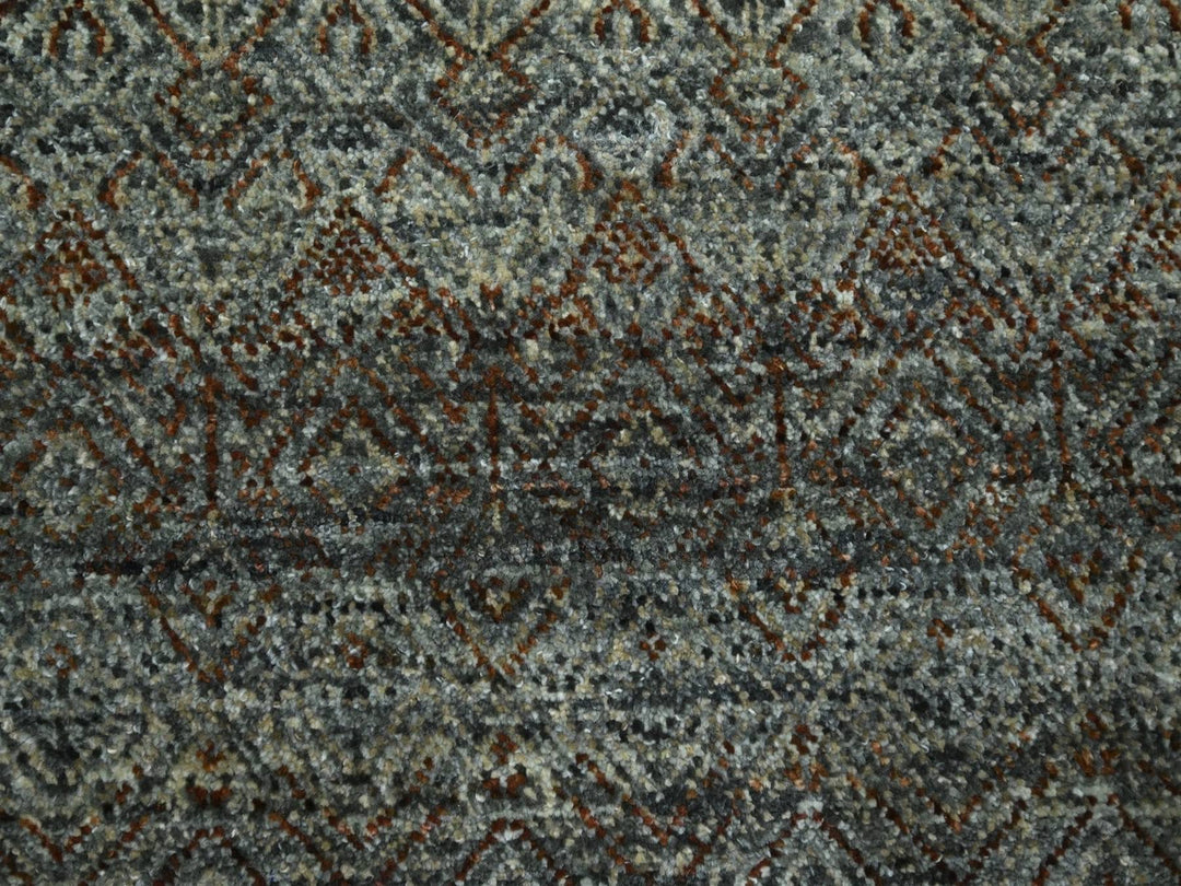 10'0" x 10'0" New Hand Knotted Grey Wool Round Oriental Rug - MOA10276788