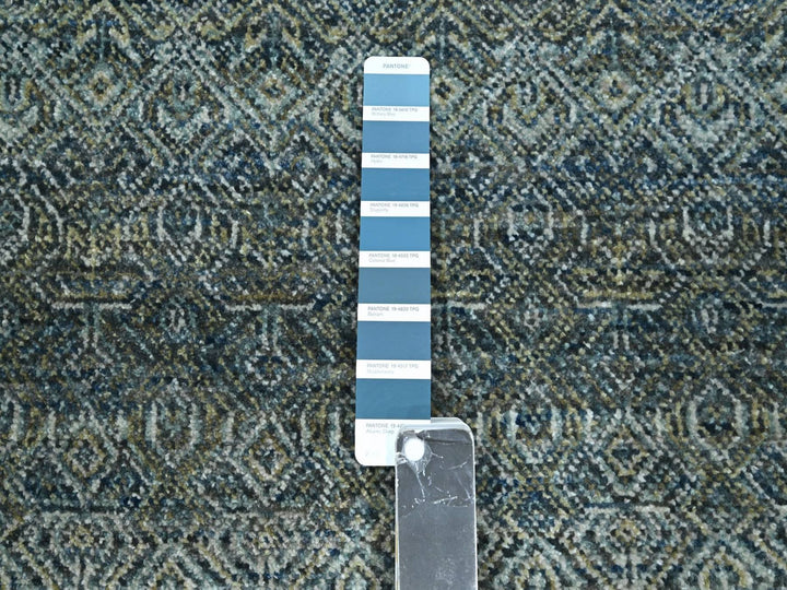 10'0" x 10'0" New Hand Knotted Blue Wool Round Oriental Rug - MOA10276789