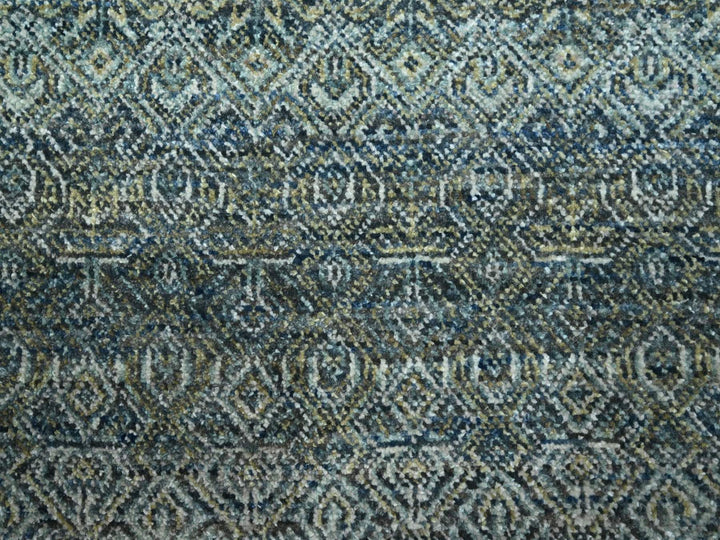 10'0" x 10'0" New Hand Knotted Blue Wool Round Oriental Rug - MOA10276789