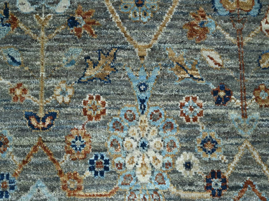 11'10" x 11'10" New Hand Knotted Green Wool Round Oriental Rug - MOA10276790