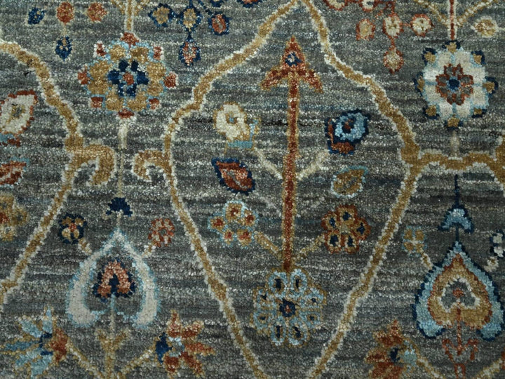 9'10" x 9'10" New Hand Knotted Green Wool Round Oriental Rug - MOA10276791