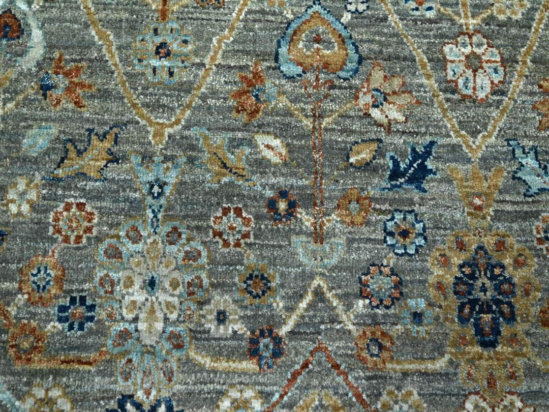 9'1" x 12'0" New Hand Knotted Green Wool Rectangle Oriental Rug - MOA10276793
