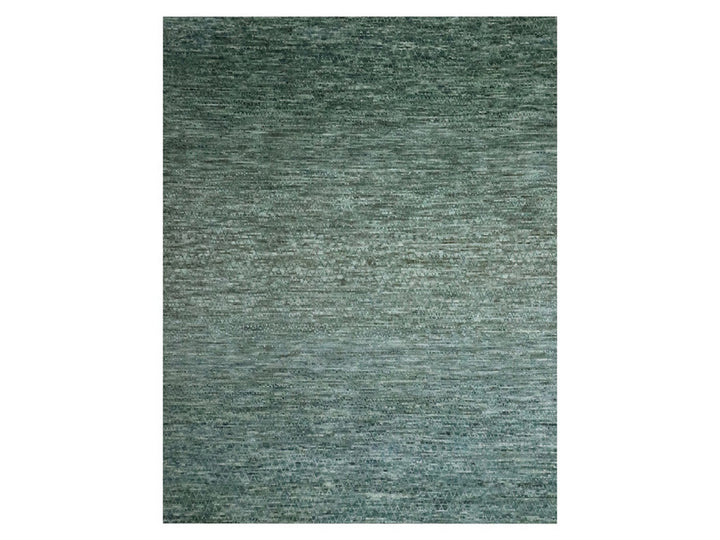 9'4" x 11'9" New Hand Knotted Green Wool Rectangle Oriental Rug - MOA10276795