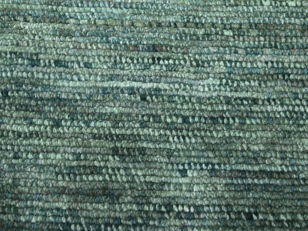 9'4" x 11'9" New Hand Knotted Green Wool Rectangle Oriental Rug - MOA10276795