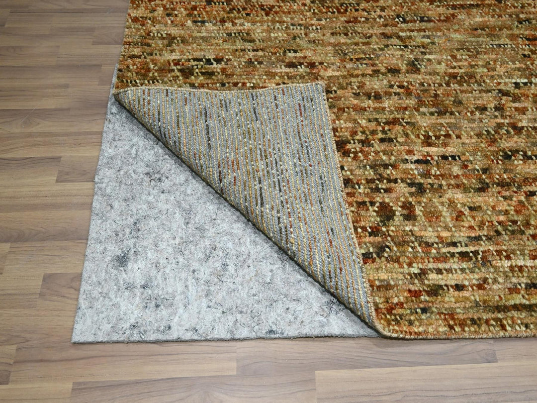 9'4" x 12'1" New Hand Knotted Brown Wool Rectangle Oriental Rug - MOA10276796
