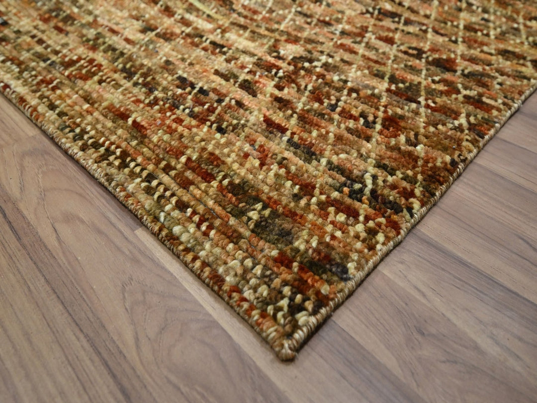 9'4" x 12'1" New Hand Knotted Brown Wool Rectangle Oriental Rug - MOA10276796