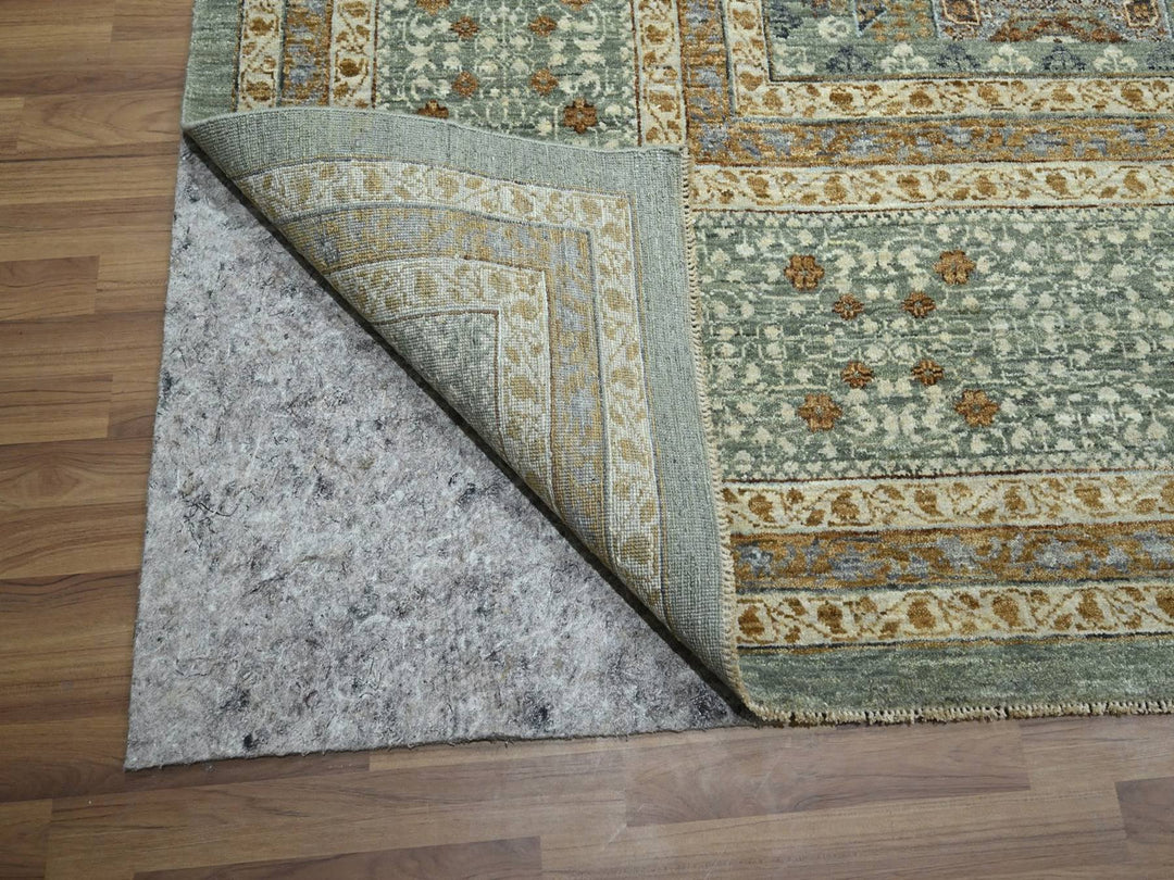 12'2" x 15'0" New Hand Knotted Green Wool Rectangle Oriental Rug - MOA10276798