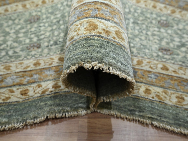 12'2" x 15'0" New Hand Knotted Green Wool Rectangle Oriental Rug - MOA10276798