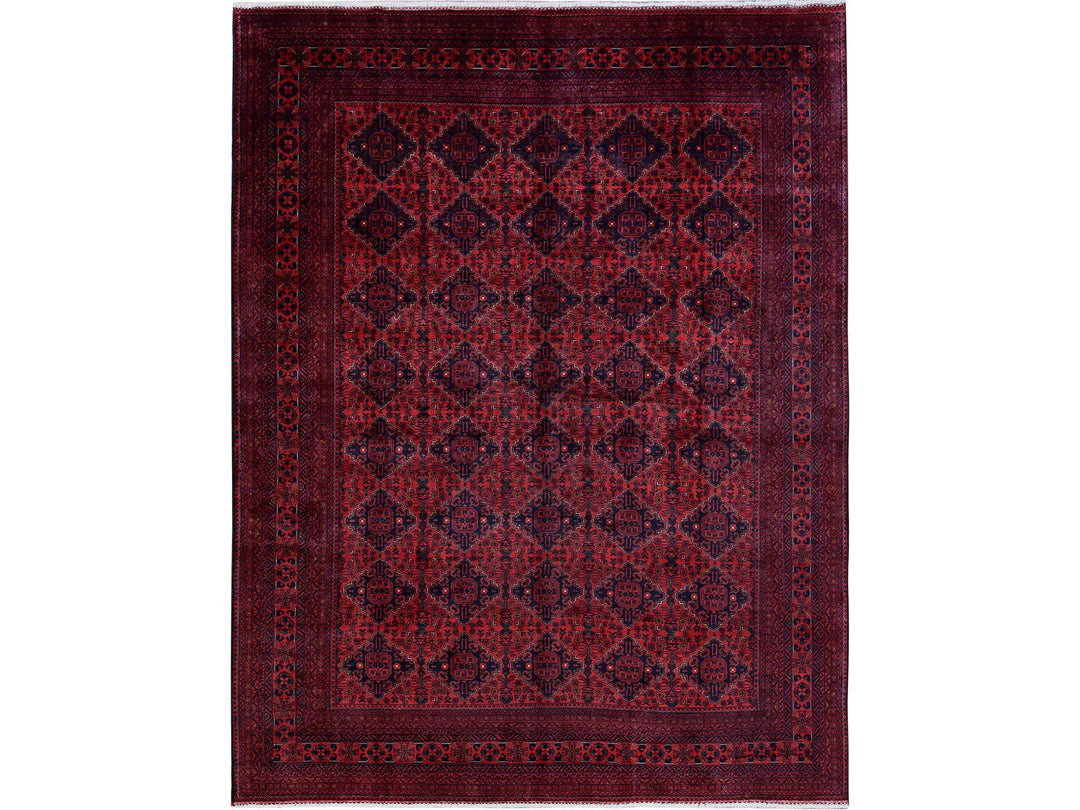 9'10" x 12'10" New Hand Knotted Red Wool Rectangle Oriental Rug - MOA102767