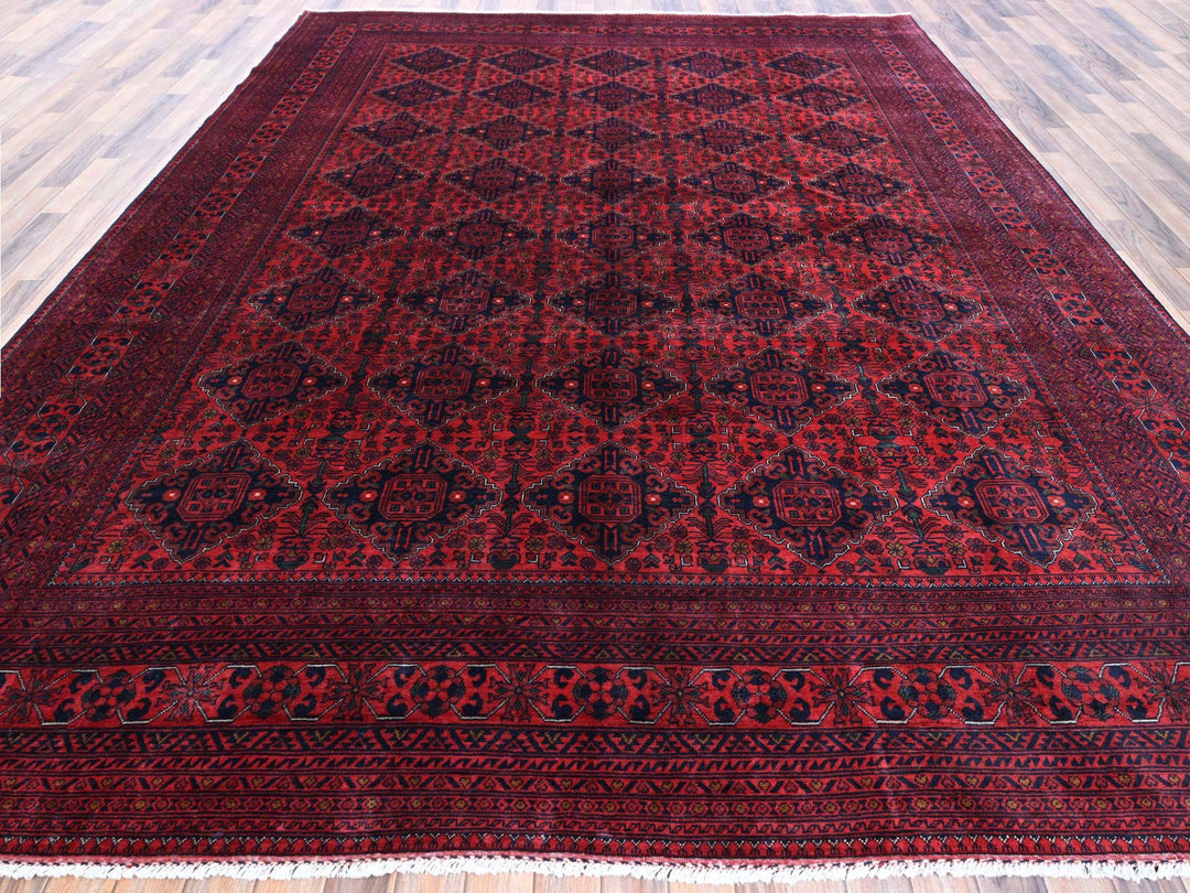 9'10" x 12'10" New Hand Knotted Red Wool Rectangle Oriental Rug - MOA102767