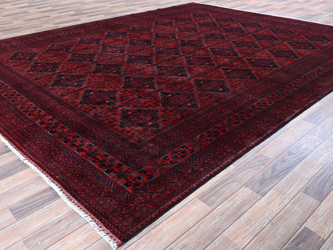 9'10" x 12'10" New Hand Knotted Red Wool Rectangle Oriental Rug - MOA102767
