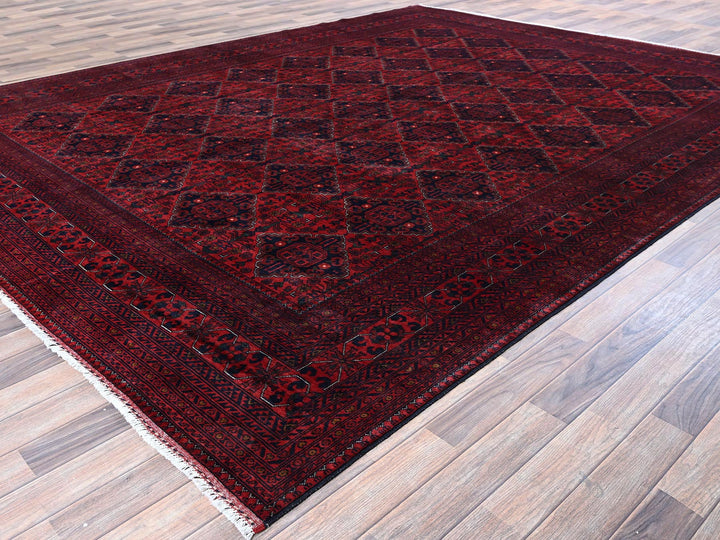 9'10" x 12'10" New Hand Knotted Red Wool Rectangle Oriental Rug - MOA102767