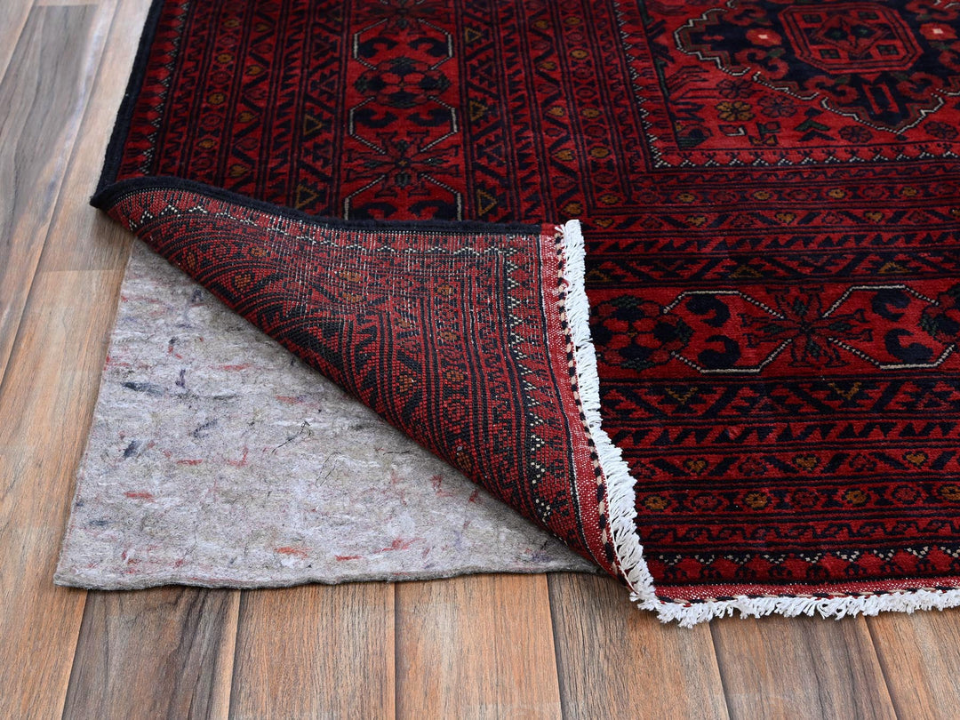 9'10" x 12'10" New Hand Knotted Red Wool Rectangle Oriental Rug - MOA102767