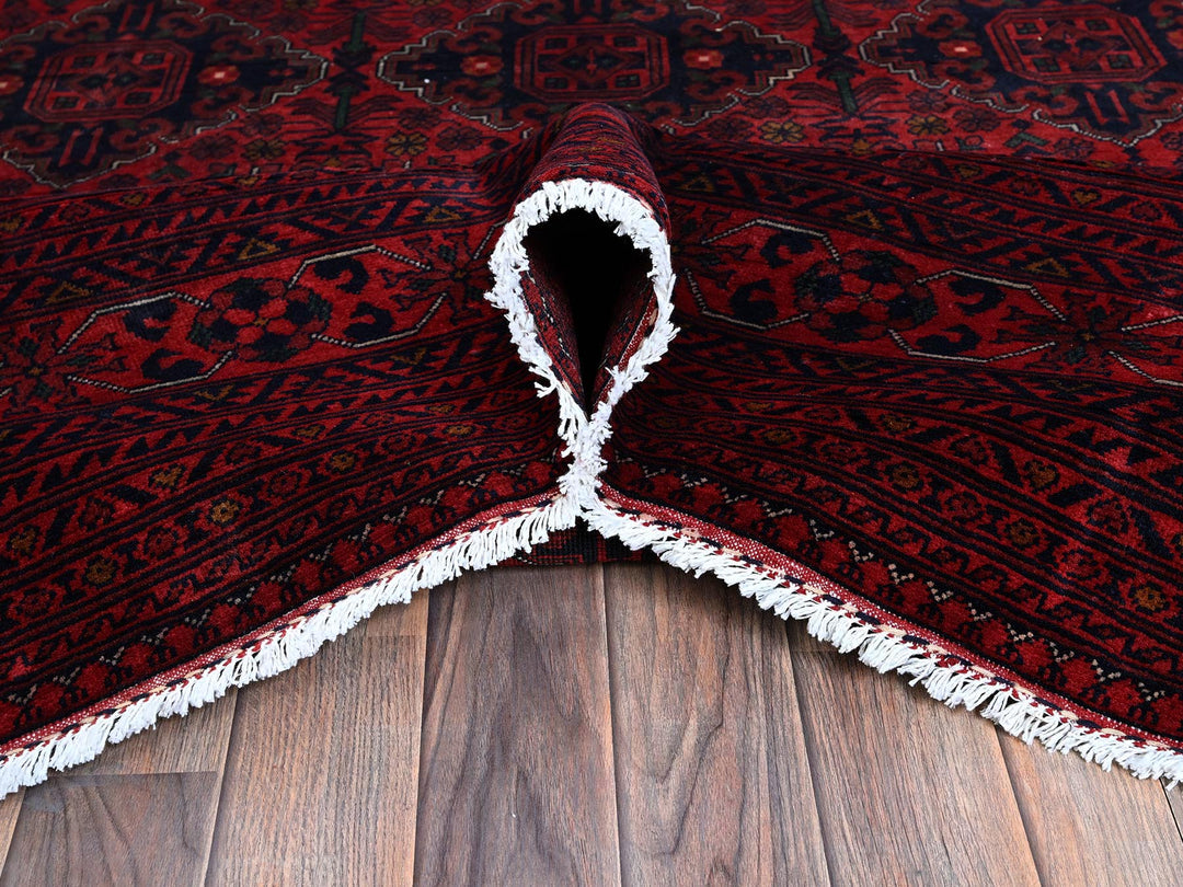 9'10" x 12'10" New Hand Knotted Red Wool Rectangle Oriental Rug - MOA102767