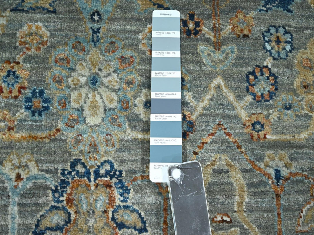 8'1" x 10'0" New Hand Knotted Green Wool Rectangle Oriental Rug - MOA10276801