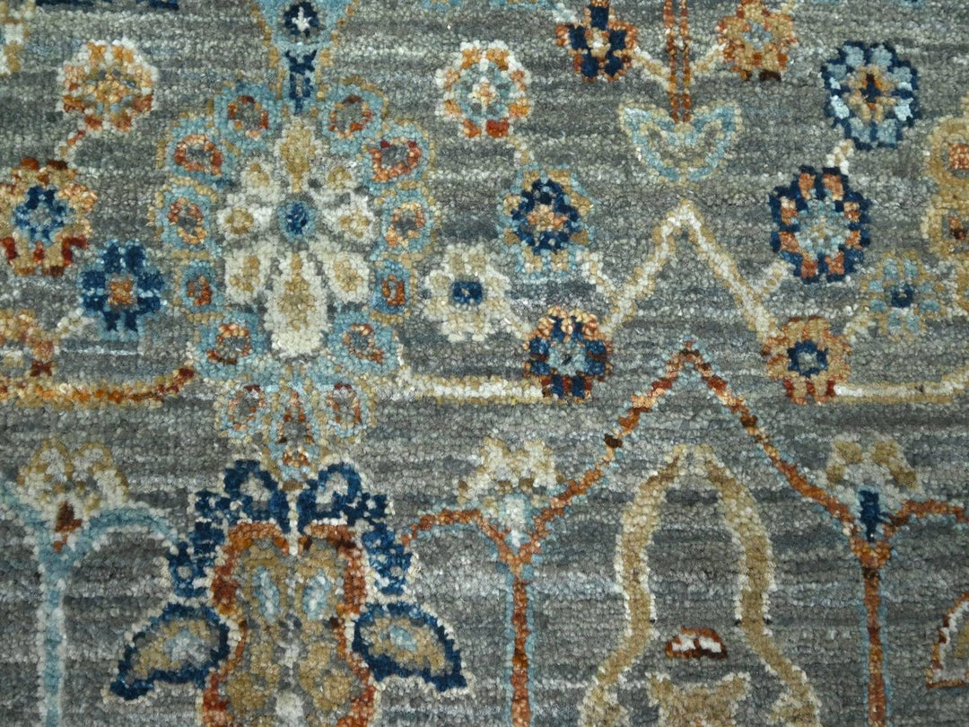 8'1" x 10'0" New Hand Knotted Green Wool Rectangle Oriental Rug - MOA10276801