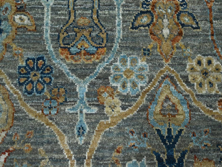 8'0" x 10'0" New Hand Knotted Green Wool Rectangle Oriental Rug - MOA10276802