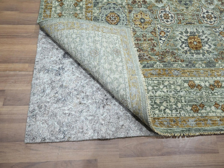 5'2" x 7'2" New Hand Knotted Green Wool Rectangle Oriental Rug - MOA10276804