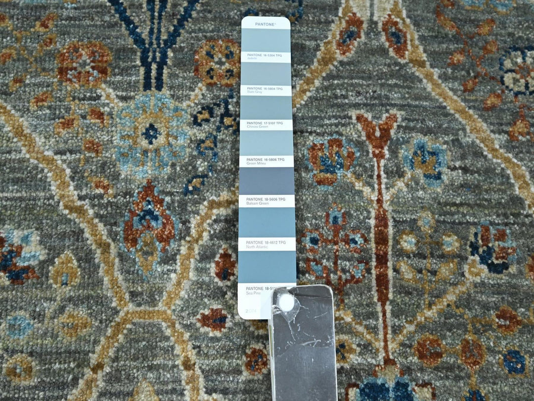 2'7" x 22'4" New Hand Knotted Green Wool Runner Oriental Rug - MOA10276807