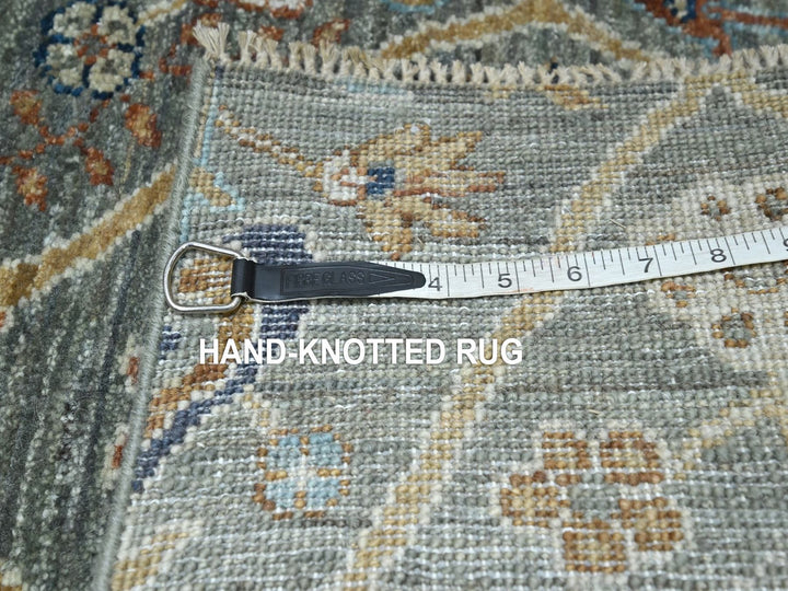 2'7" x 22'4" New Hand Knotted Green Wool Runner Oriental Rug - MOA10276807