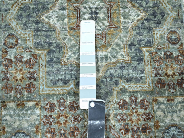 2'7" x 6'3" New Hand Knotted Green Wool Runner Oriental Rug - MOA10276809