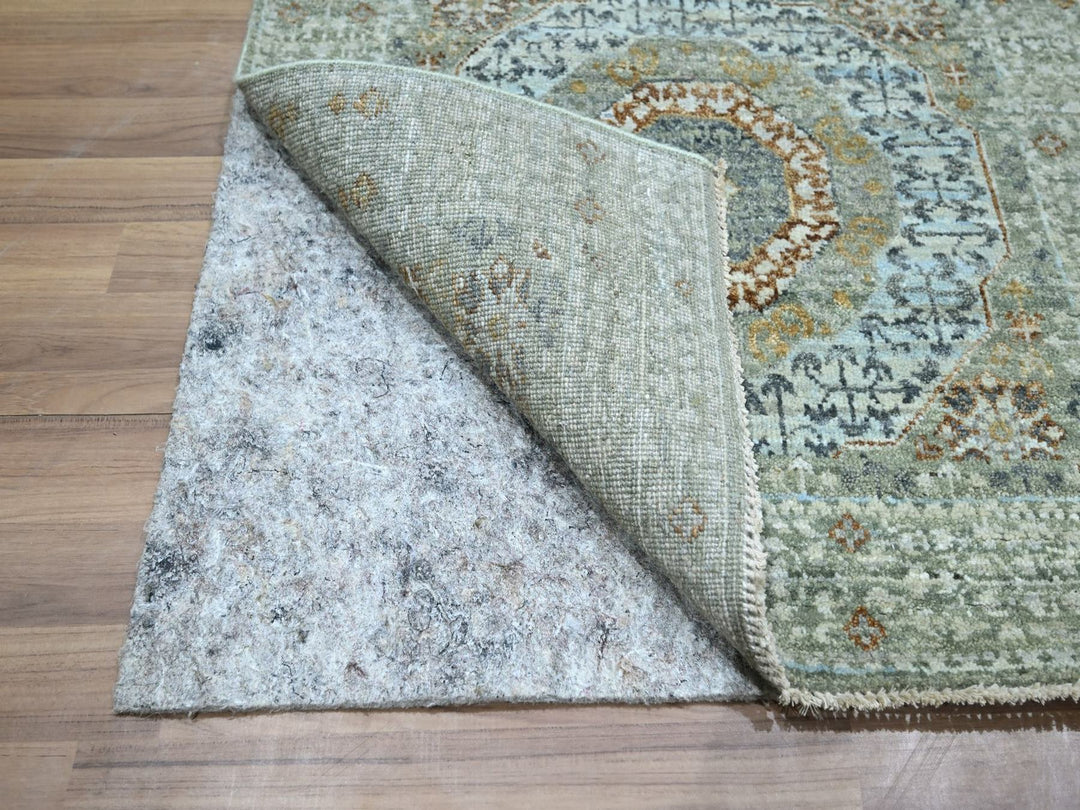 2'8" x 8'1" New Hand Knotted Green Wool Runner Oriental Rug - MOA10276810