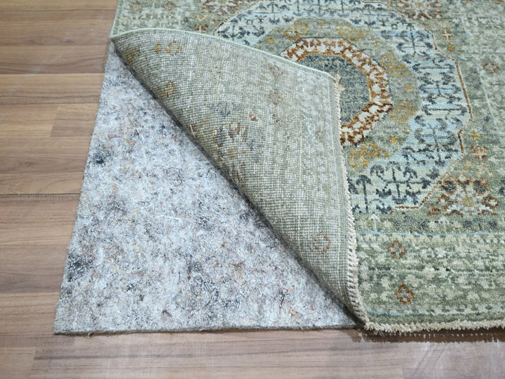 2'8" x 8'1" New Hand Knotted Green Wool Runner Oriental Rug - MOA10276810
