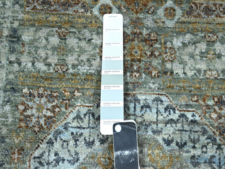 2'8" x 8'1" New Hand Knotted Green Wool Runner Oriental Rug - MOA10276810