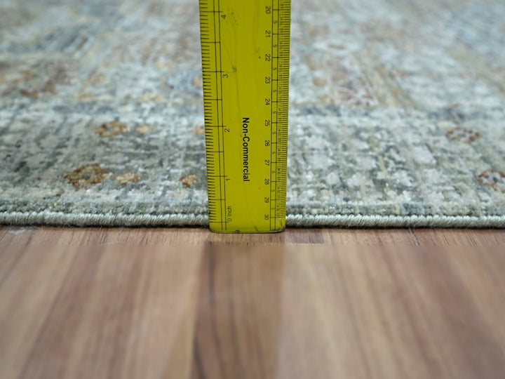 2'8" x 8'1" New Hand Knotted Green Wool Runner Oriental Rug - MOA10276810