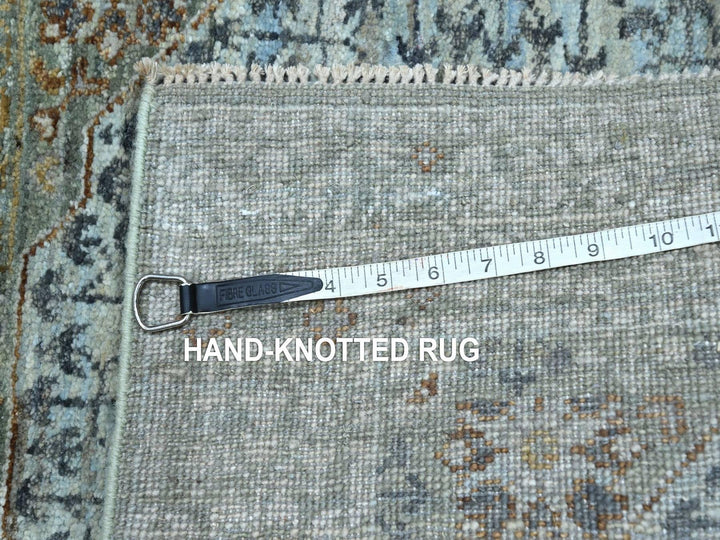 2'8" x 8'1" New Hand Knotted Green Wool Runner Oriental Rug - MOA10276810
