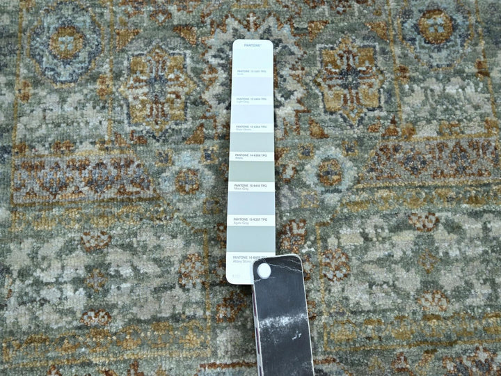 2'8" x 8'1" New Hand Knotted Green Wool Runner Oriental Rug - MOA10276811
