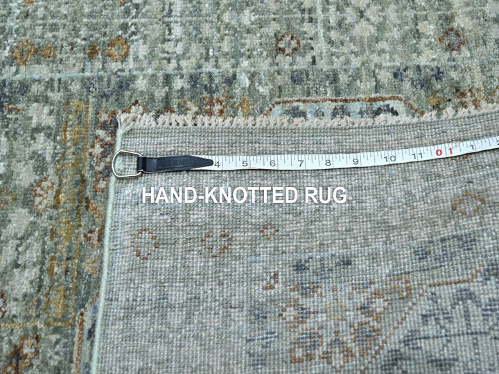2'8" x 8'1" New Hand Knotted Green Wool Runner Oriental Rug - MOA10276811