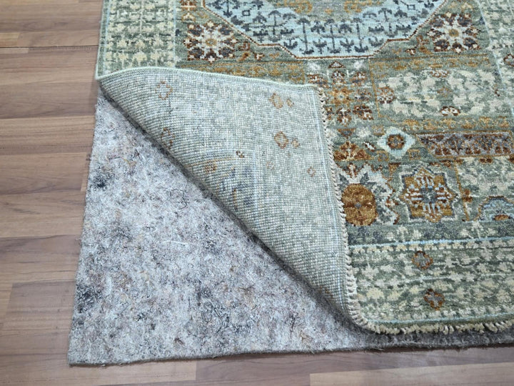 2'9" x 10'4" New Hand Knotted Green Wool Runner Oriental Rug - MOA10276812