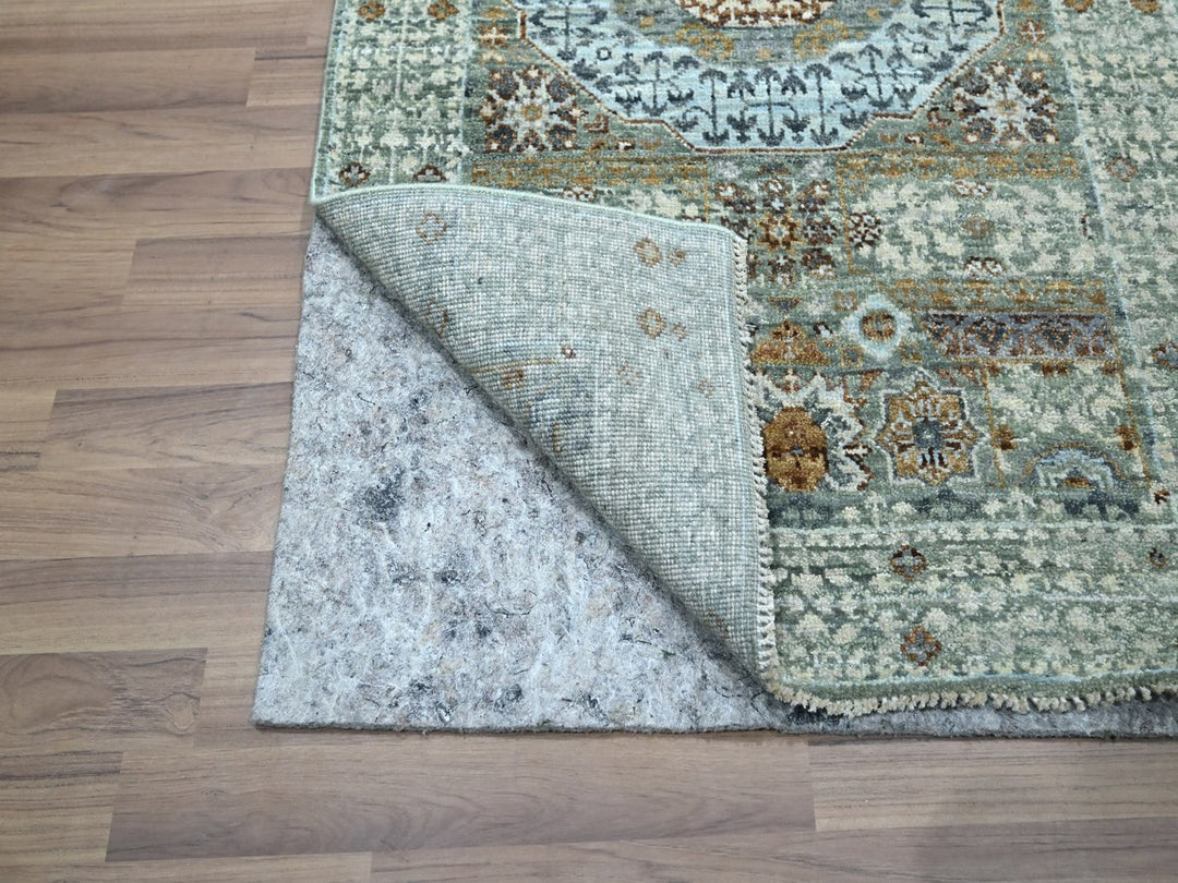 2'8" x 10'4" New Hand Knotted Green Wool Runner Oriental Rug - MOA10276813