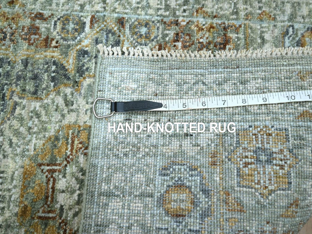 2'1" x 3'1" New Hand Knotted Green Cotton Rectangle Oriental Rug - MOA10276816
