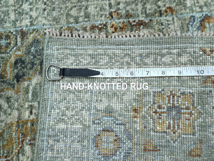 2'1" x 3'2" New Hand Loomed Green Wool Rectangle Oriental Rug - MOA10276818