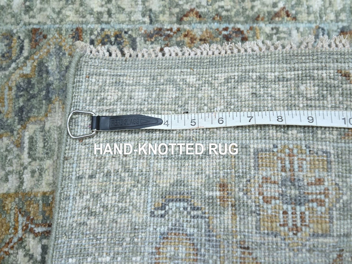 2'1" x 3'2" New Hand Knotted Green Wool Rectangle Oriental Rug - MOA10276819